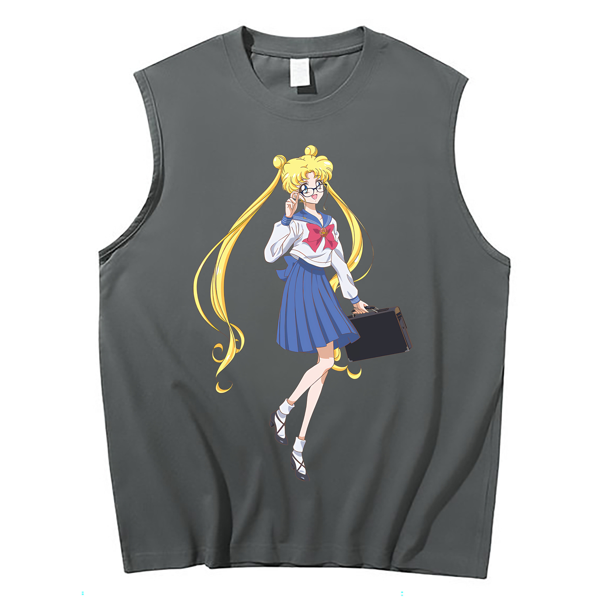 （画像用） 美少女戦士セーラームーン 愛野 美奈子 あいの みなこ Sailor Moon Aino Minako コットン100％タンクトップ（フロントプリント）